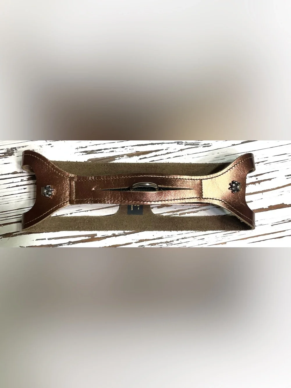 Metallic Bronze Step-in Choke Free Leather Harness 22 inches